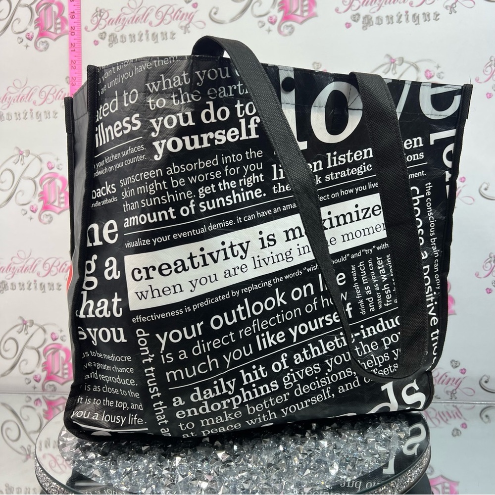 lululemon athletica Black Tote Bag with Red Logo